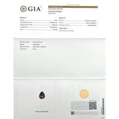 Natural 1.05ct Deep Purple GIA Certified Untreated Sapphire Pear Cut 6.7x5.2mm