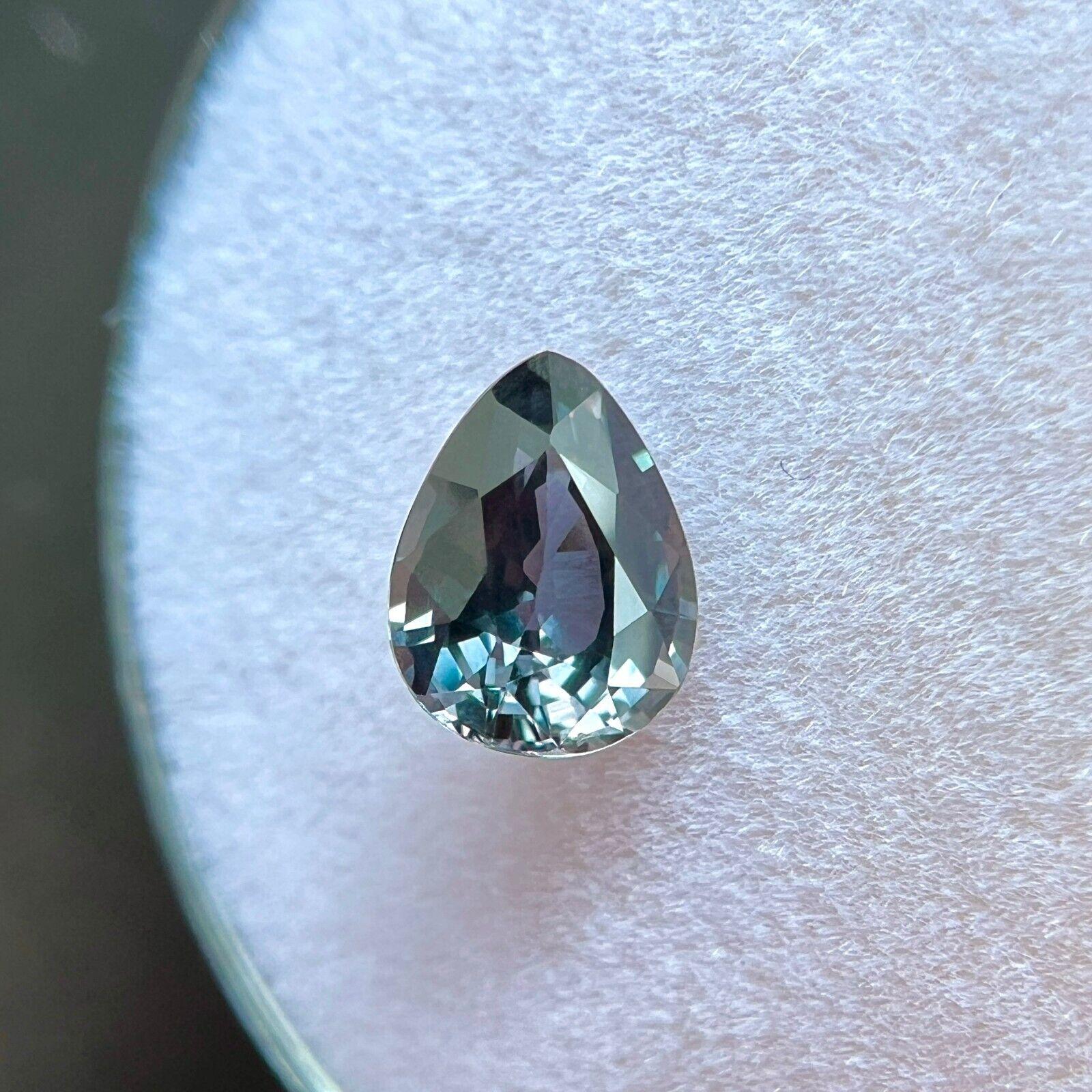 Taglio a goccia Nature 1.05ct viola intenso certificato GIA non trattato Zaffiro taglio pera 6.7x5.2mm in vendita