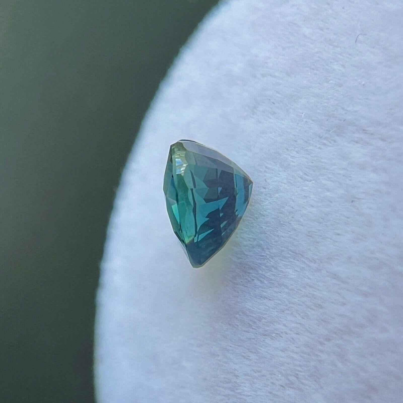 Natural 1.05ct Untreated Green Blue Sapphire Gia Certified Unheated Heart Cut If For Sale 4