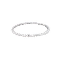 Bracelet jonc bump en perles 18 carats avec diamants pavés naturels de 1,06 carat