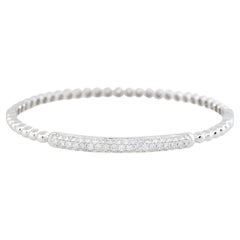 Diamante naturale da 1,06 carati in pavé 18 carati con perline Bangle In magazzino