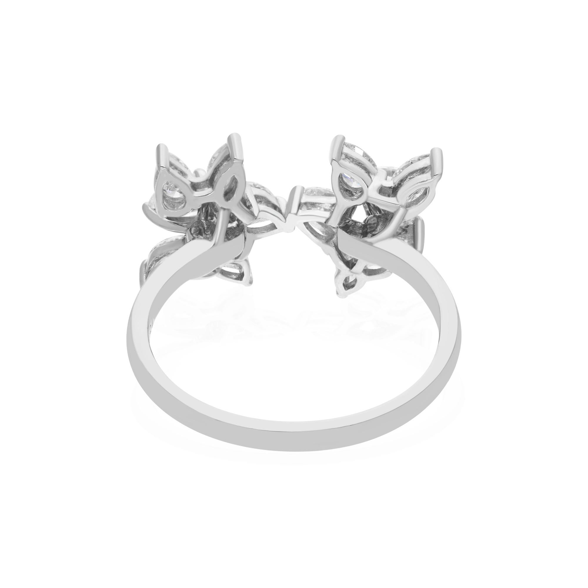Natürlicher natürlicher 1,06 Karat SI Reinheit HI Farbe Diamantring 14 Karat Weißgold Schmuck (Moderne) im Angebot