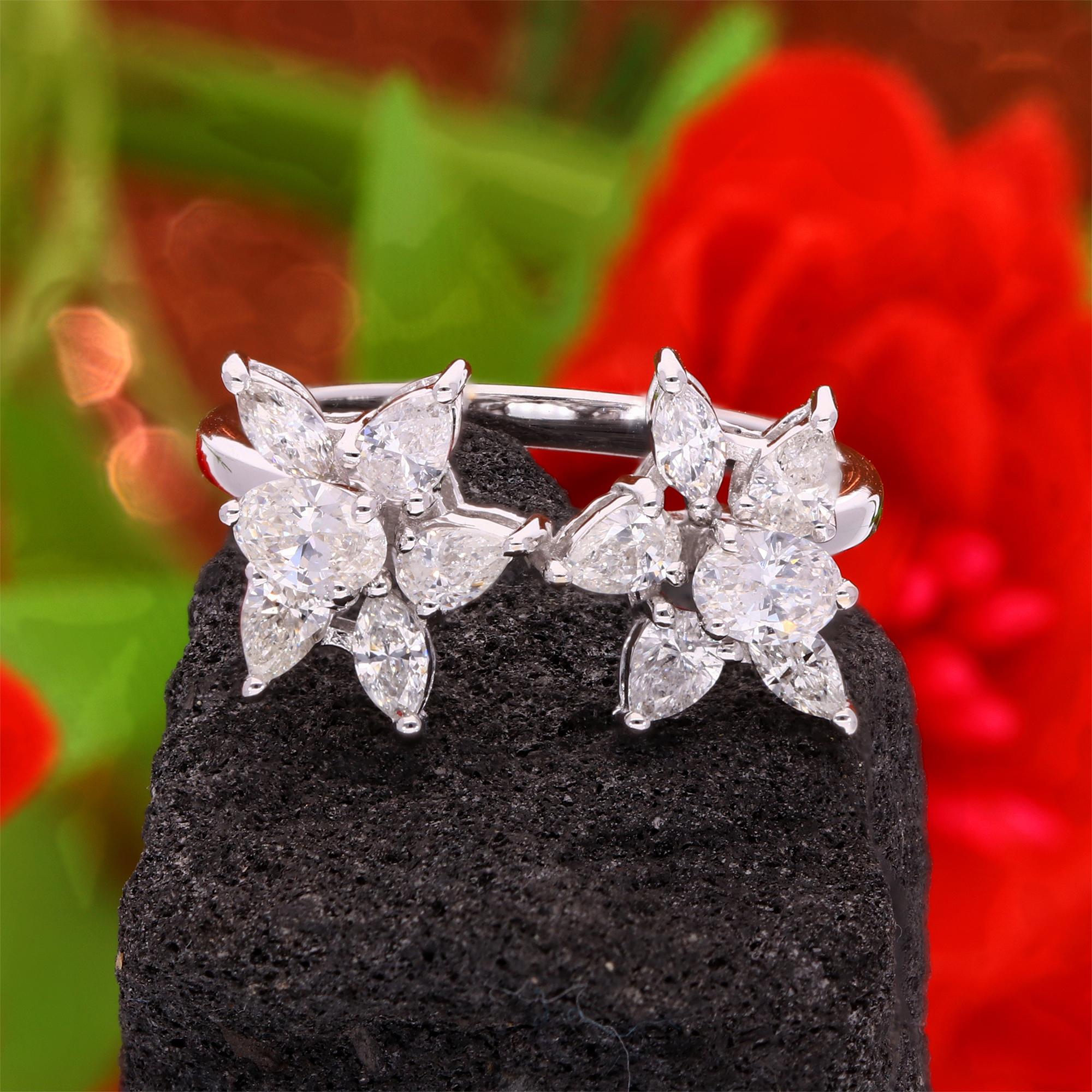 Natürlicher natürlicher 1,06 Karat SI Reinheit HI Farbe Diamantring 14 Karat Weißgold Schmuck im Zustand „Neu“ im Angebot in Diera, Dubai
