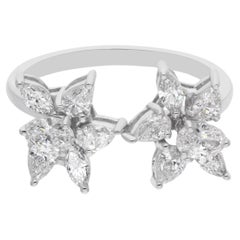 Bague en or blanc 18 carats avec diamant naturel de 1,06 carat de pureté SI de couleur hi-colore