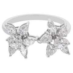 Natürlicher natürlicher 1,06 Karat SI Reinheit HI Farbe Diamantring 18 Karat Weißgold Schmuck