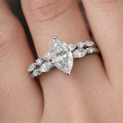 Natural 1.06Ct SI/H Diamond Set of 2 Engagement Rings 14 Karat White Gold