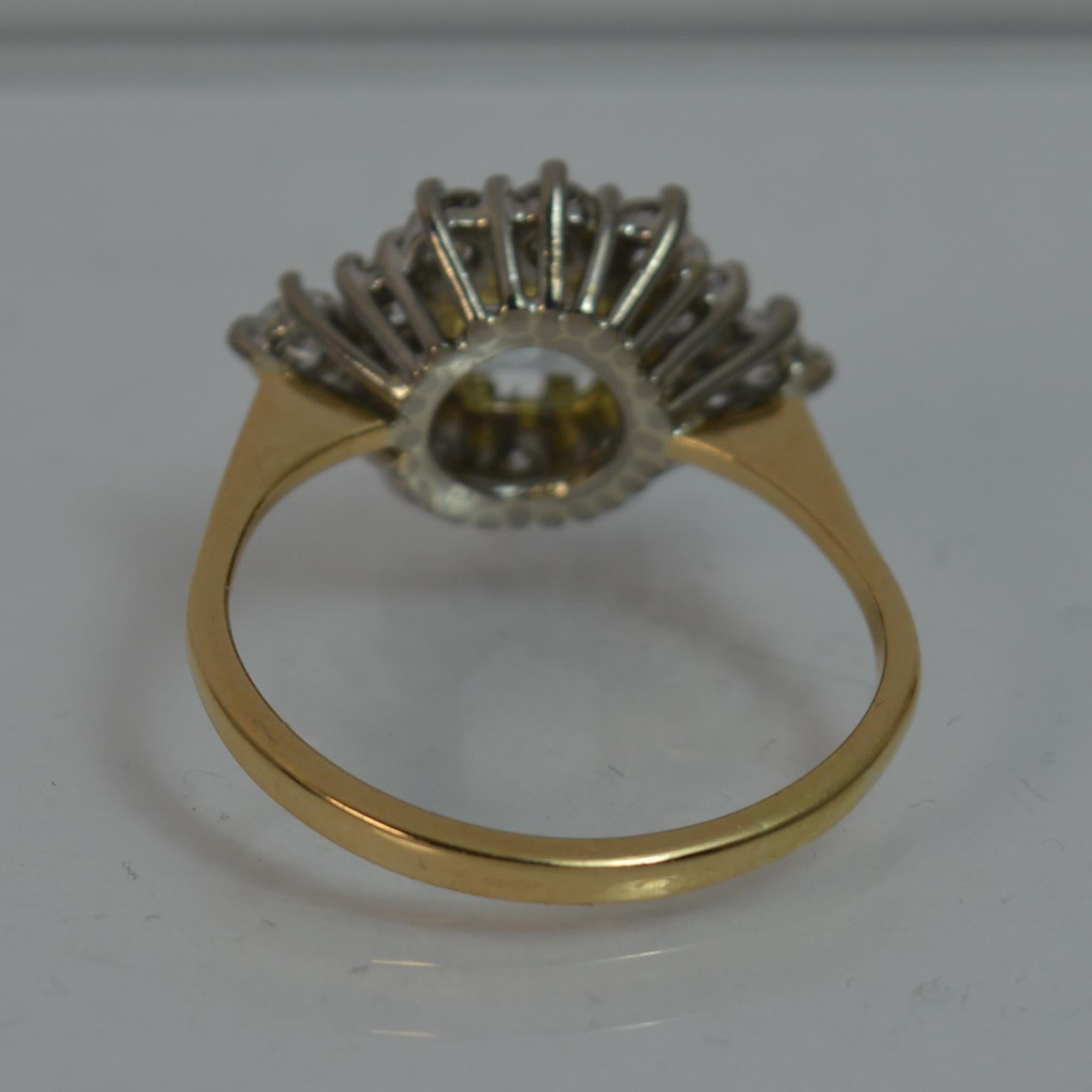 Natural 1.07 Carat Diamond and Aquamarine 18 Carat Gold Cluster Ring 2
