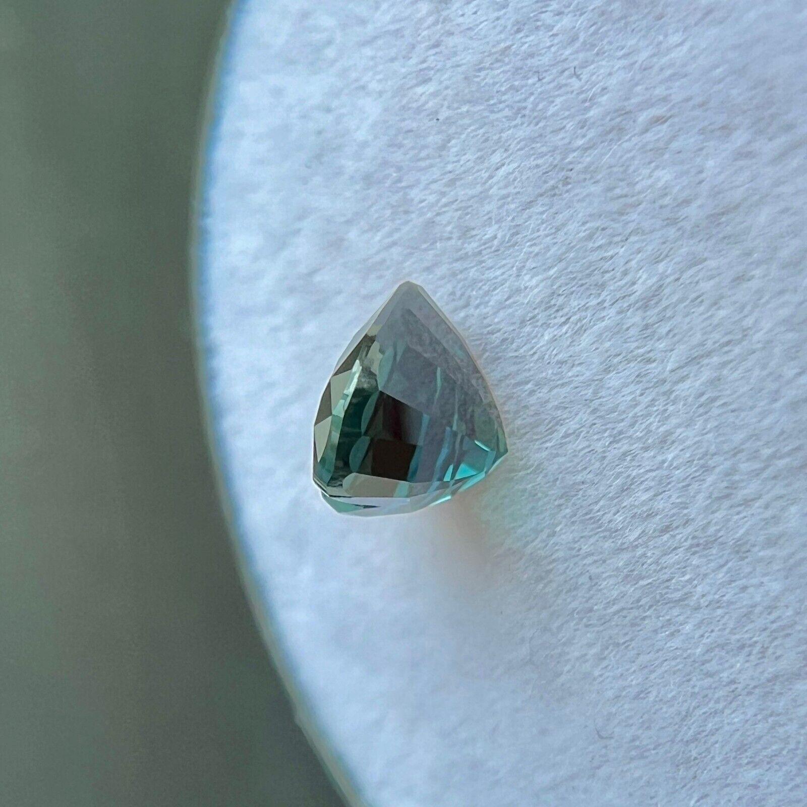 Natural 1.07ct Untreated Deep Green Blue Sapphire Gia Certified Heart Cut Gem For Sale 3