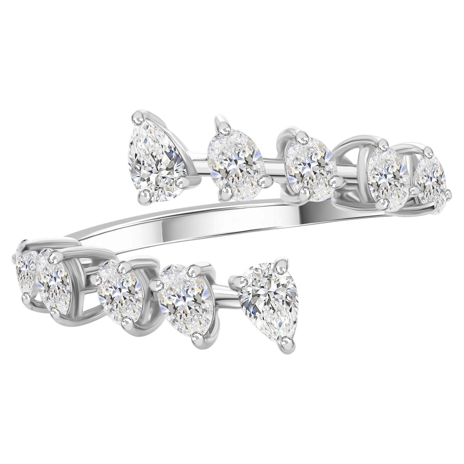 Natürlicher 1,08 Karat SI Reinheit HI Farbe Diamantring 18 Karat Weißgold Schmuck