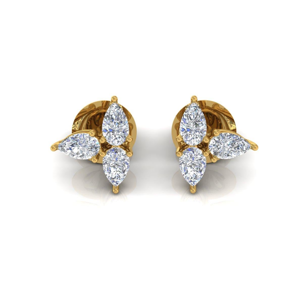 Cast from 14-karat gold, these exquisite earrings are handset with 1.08 carats of sparkling diamonds.

FOLLOW SPECTRUM JEWELS storefront to view the latest collection & exclusive pieces. Spectrum Jewels is proudly rated as a Top Seller on 1stdibs