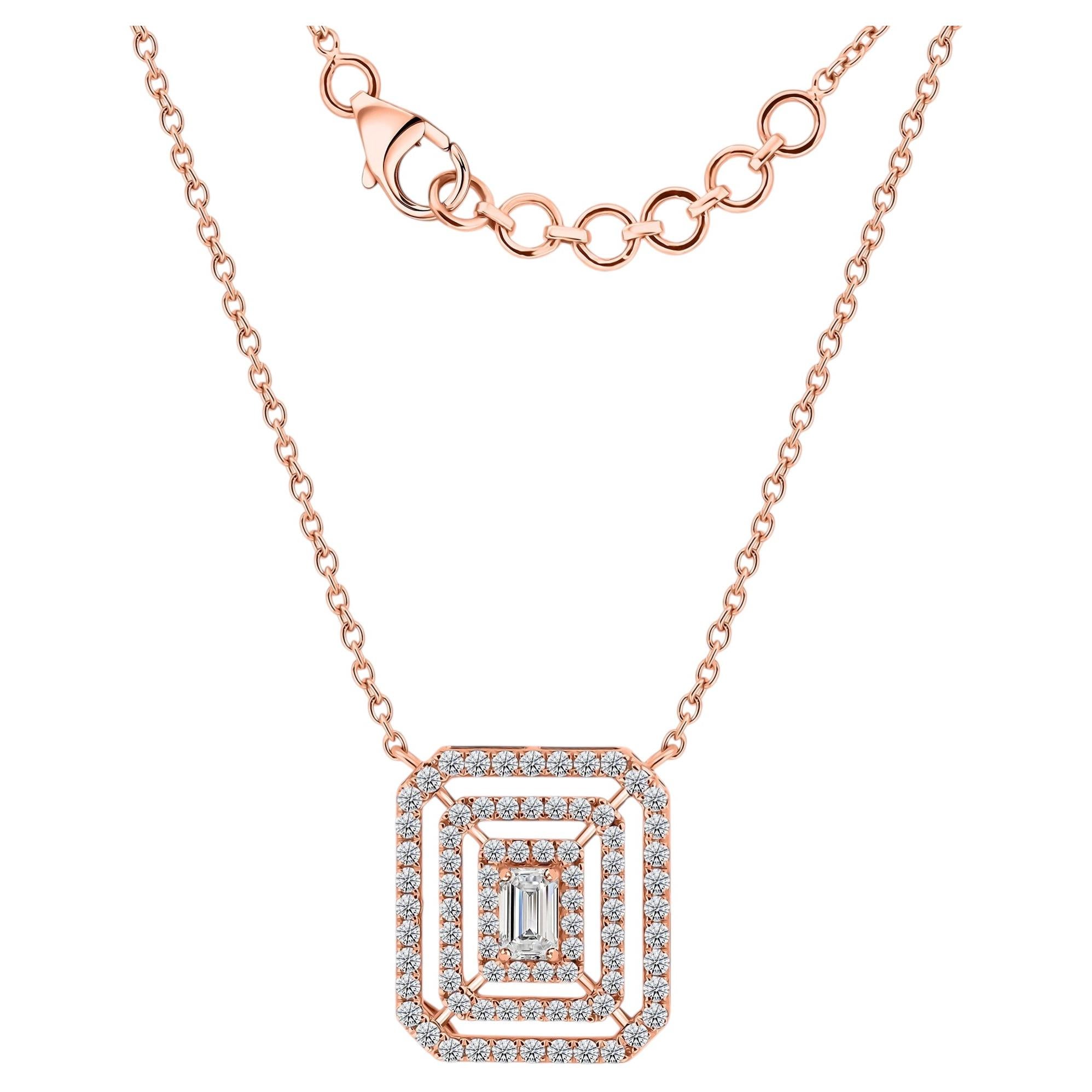 Natural 1.09 Carat SI Clarity HI Color Diamond Fine Pendant 18 Karat Rose Gold