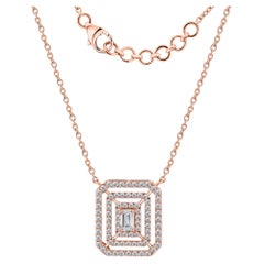 Natural 1.09 Carat SI Clarity HI Color Diamond Fine Pendant 18 Karat Rose Gold