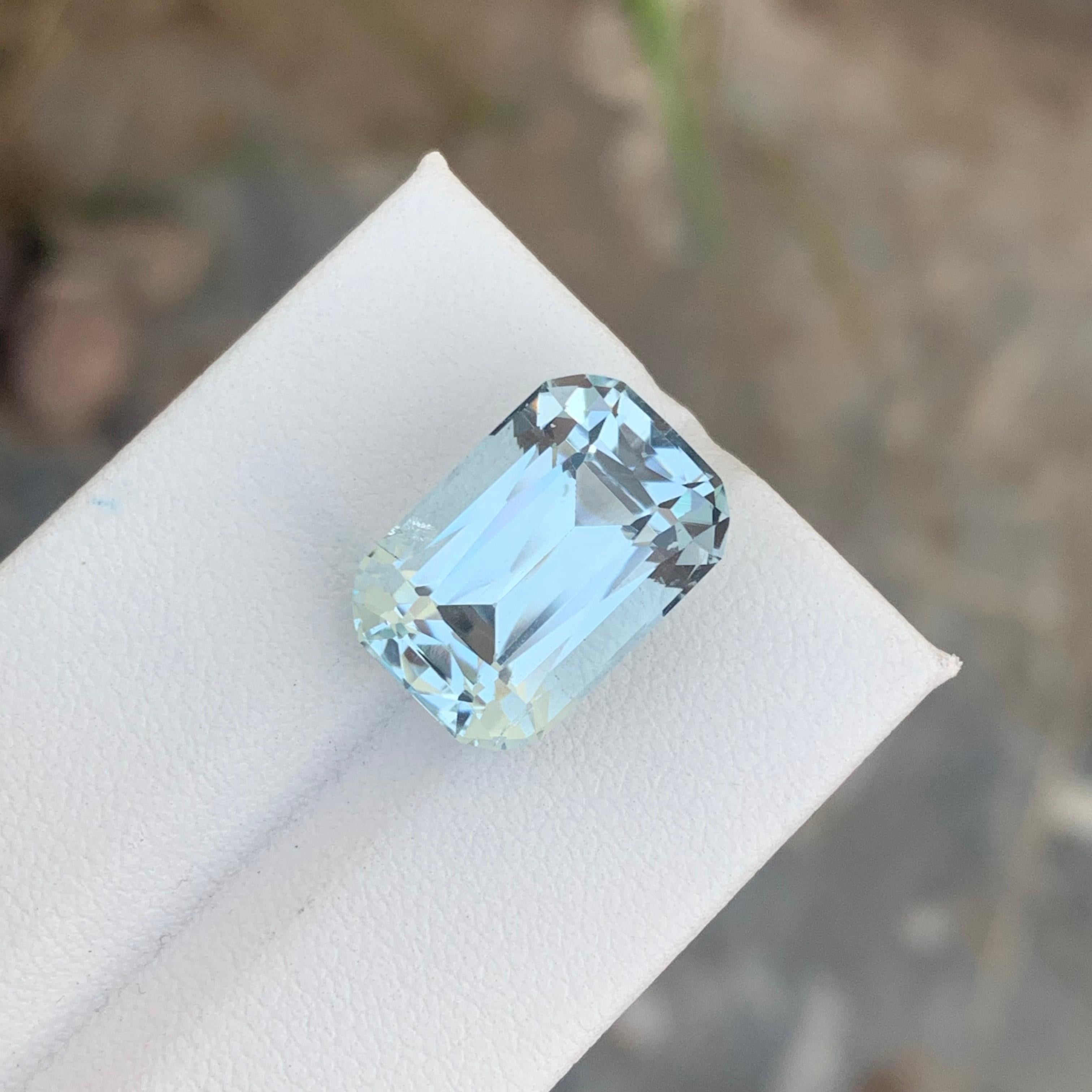 Loose Aquamarine 
Weight: 10.90 Carats 
Dimension: 15.7x10.6x9.3 Mm
Origin: Shigar Valley 
Shape: Cushion
Color: Light Blue
Treatment: Non / Natural 
Certificate: on client demand 
Aquamarine, often referred to as the 