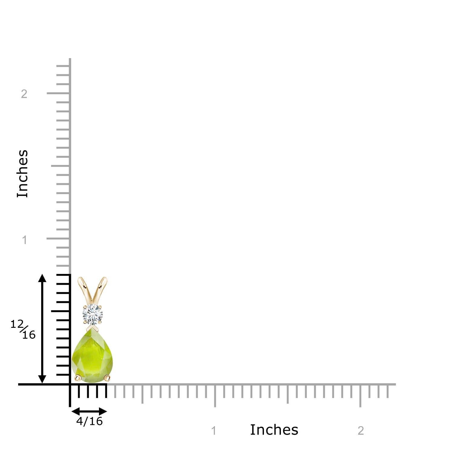 Moderno Ciondolo a goccia con peridoto naturale da 1,1 carati e diamante in oro giallo 14K in vendita