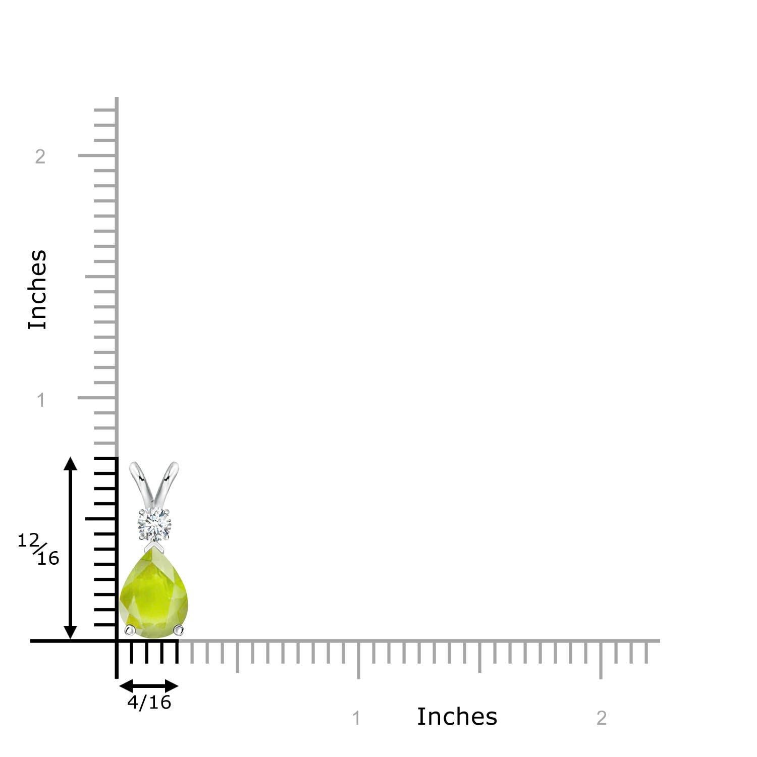 Natürlicher 1,1 kt Peridot Teardrop-Anhänger mit Diamant aus 18 Karat Weißgold (Moderne) im Angebot