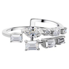 Anello con diamante naturale a forma multipla da 1,10 carati SI/H Gioielli in oro bianco 18 carati