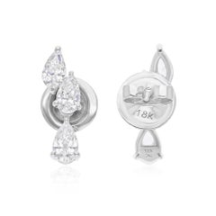 Pendientes de diamantes naturales talla pera brillante SI/H de 1,11 quilates y oro blanco de 18 quilates