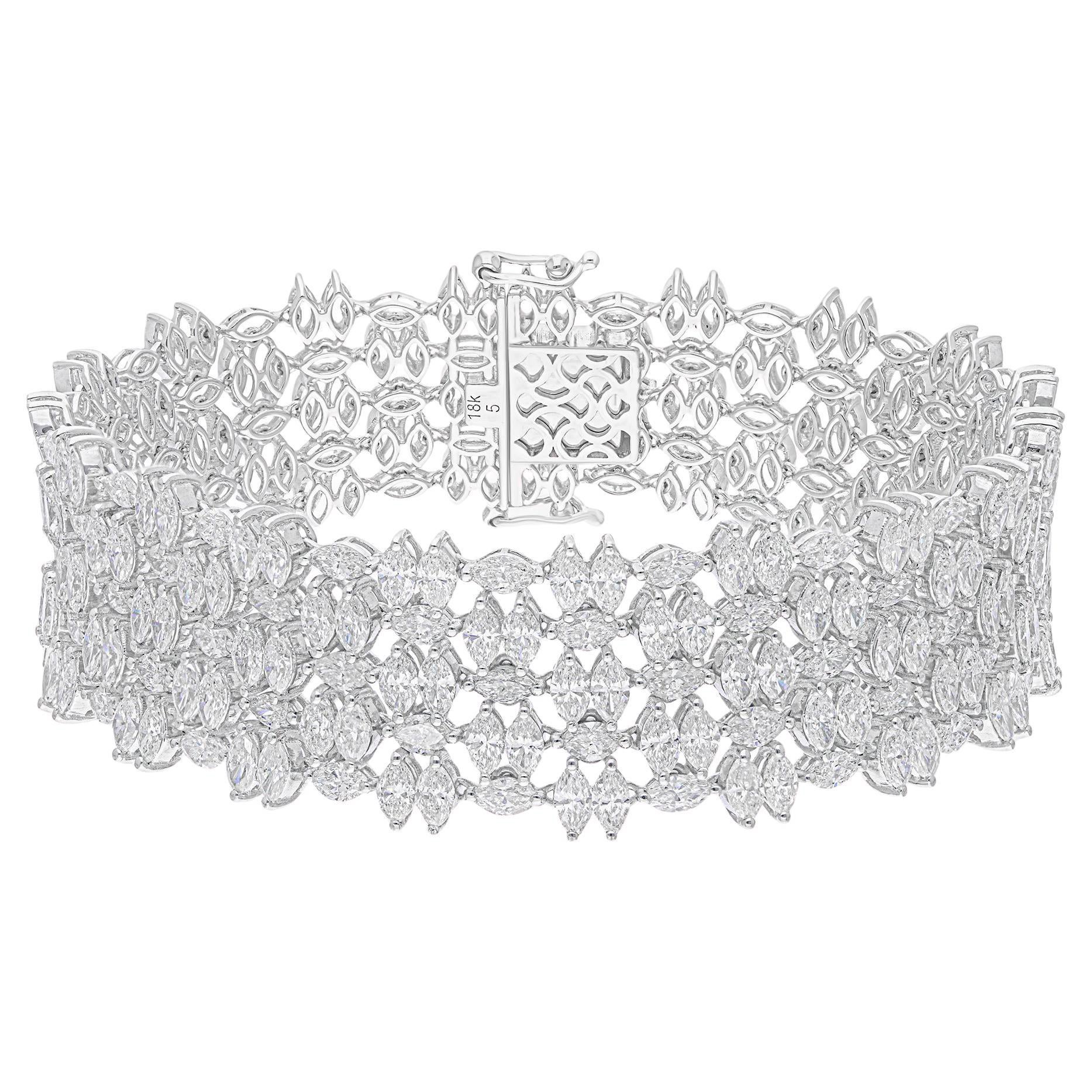 Natürliche 11,15 Karat SI/H Marquise-Diamant-Ohrringe 14 Karat Weißgold Schmuck im Angebot