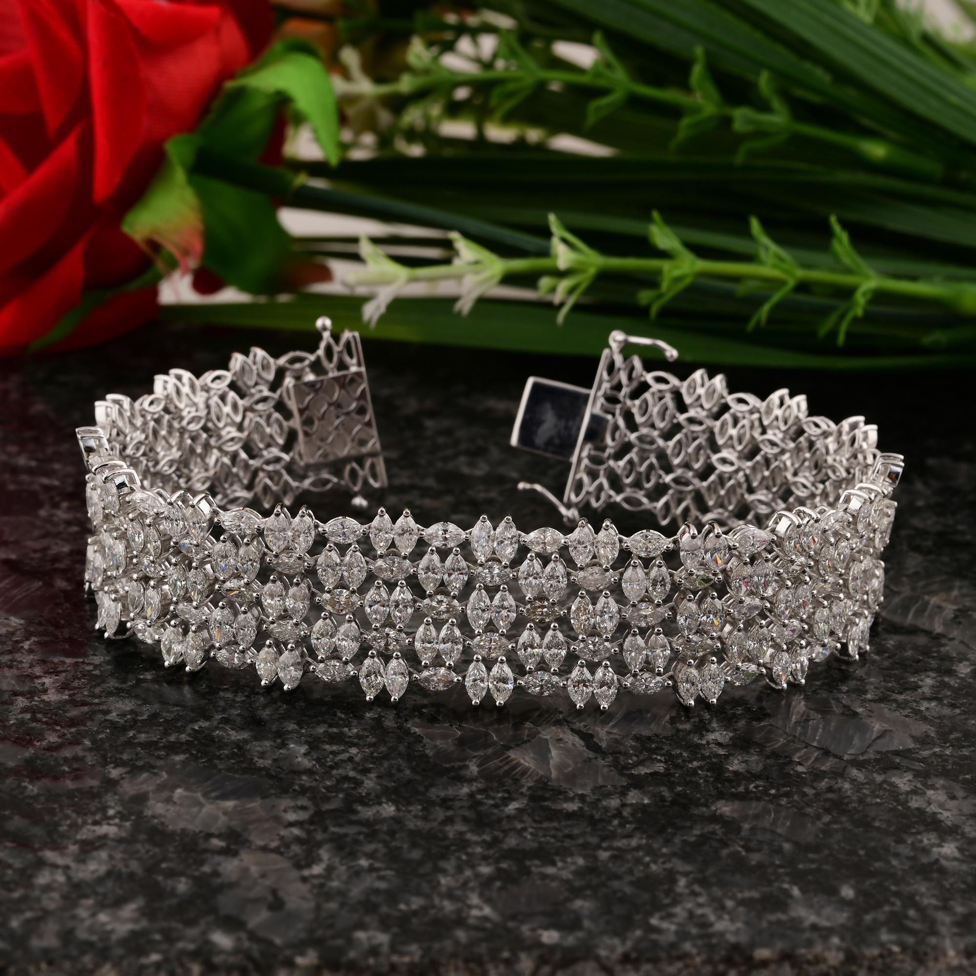 Women's Natural 11.15 Carat SI/H Marquise Diamond Earrings 18 Karat White Gold Jewelry For Sale