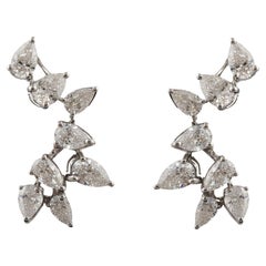 Orecchini di diamanti a pera naturali da 1,12 carati con purezza SI e colore HI, oro bianco 18 carati