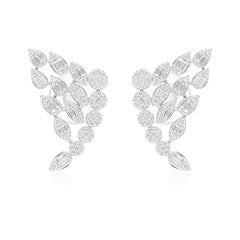 Orecchini di diamanti baguette naturali da 1,12 carati SI/H Gioielli in oro bianco 18 carati