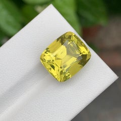 Natürlicher 11,20 Karat loser Zitronenquarz Kissenform Edelstein für Halskette