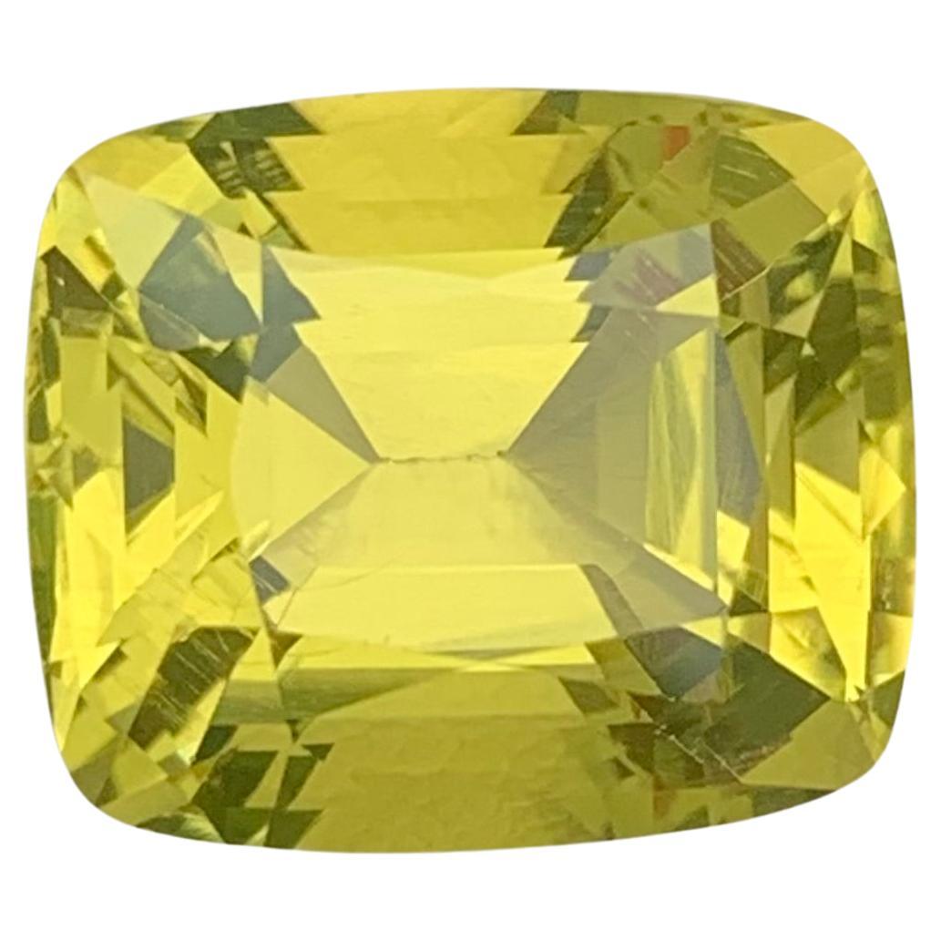 Natural 11.20 Carat Loose Lemon Quartz Cushion Shape Gem For Necklace