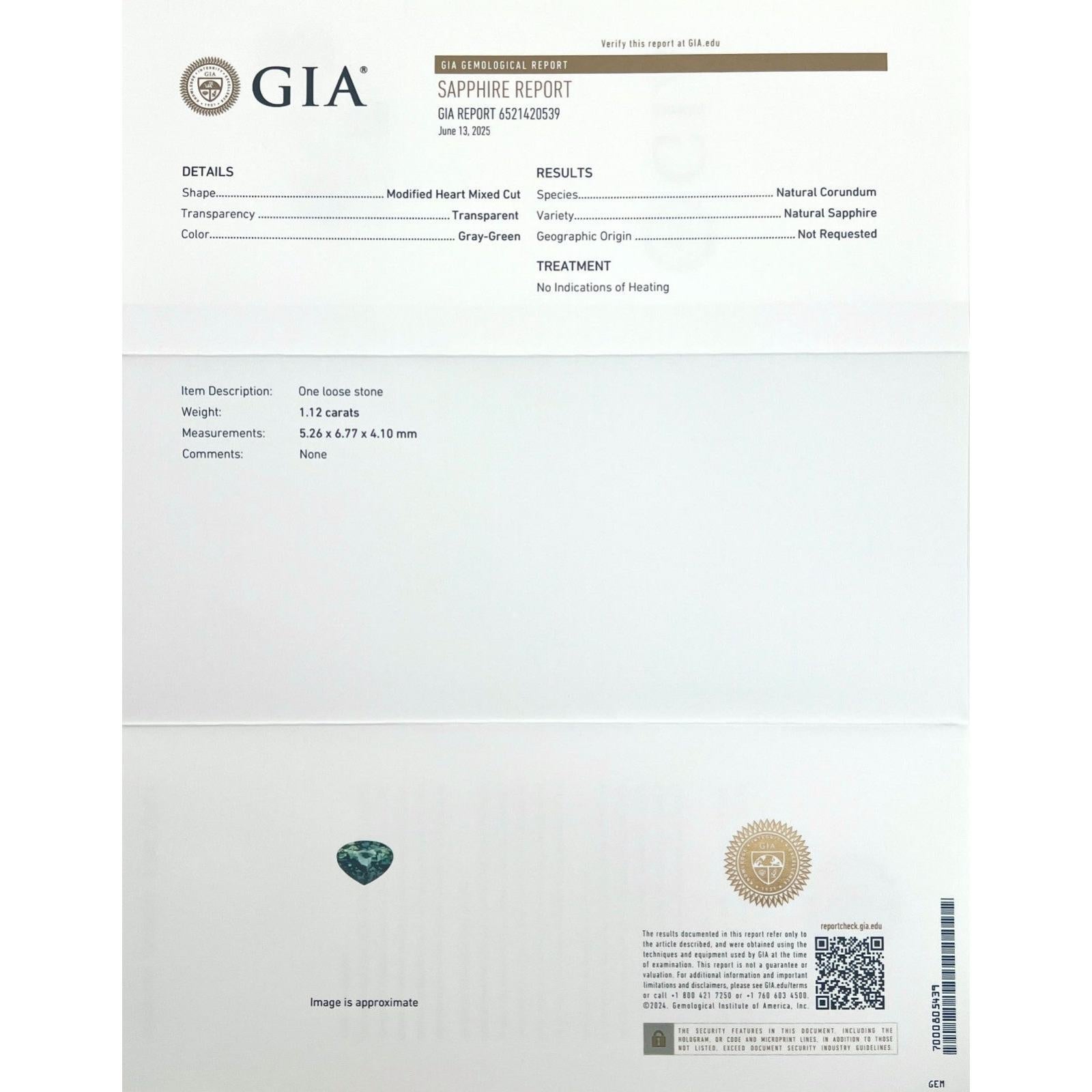 Taille poire Nature 1.12ct Green Blue Sapphire Untreated GIA Certified Unheated Pear Cut VS en vente