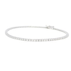Natural 1.13 Carat Round Brilliant Diamond 18-Karat Tennis Bracelet In Stock