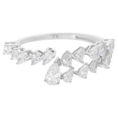 Bague en or blanc 14 carats avec diamant naturel de 1,13 carat de pureté SI de couleur hi-colore
