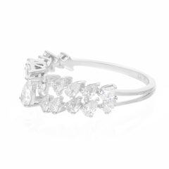 Natural 1.13 Carat SI Clarity HI Color Diamond Ring 18 Karat White Gold Jewelry
