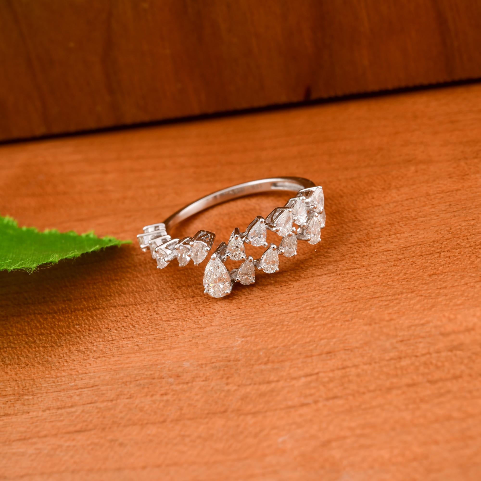 Natürlicher natürlicher 1,13 Karat SI Reinheit HI Farbe Diamantring 18 Karat Weißgold Schmuck im Zustand „Neu“ im Angebot in Diera, Dubai