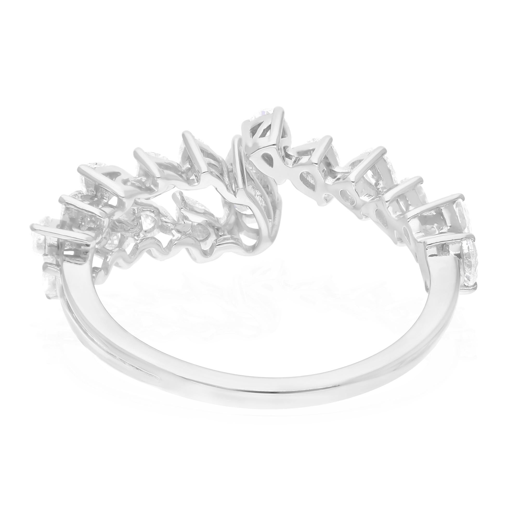 Natürlicher natürlicher 1,13 Karat SI Reinheit HI Farbe Diamantring 18 Karat Weißgold Schmuck Damen im Angebot