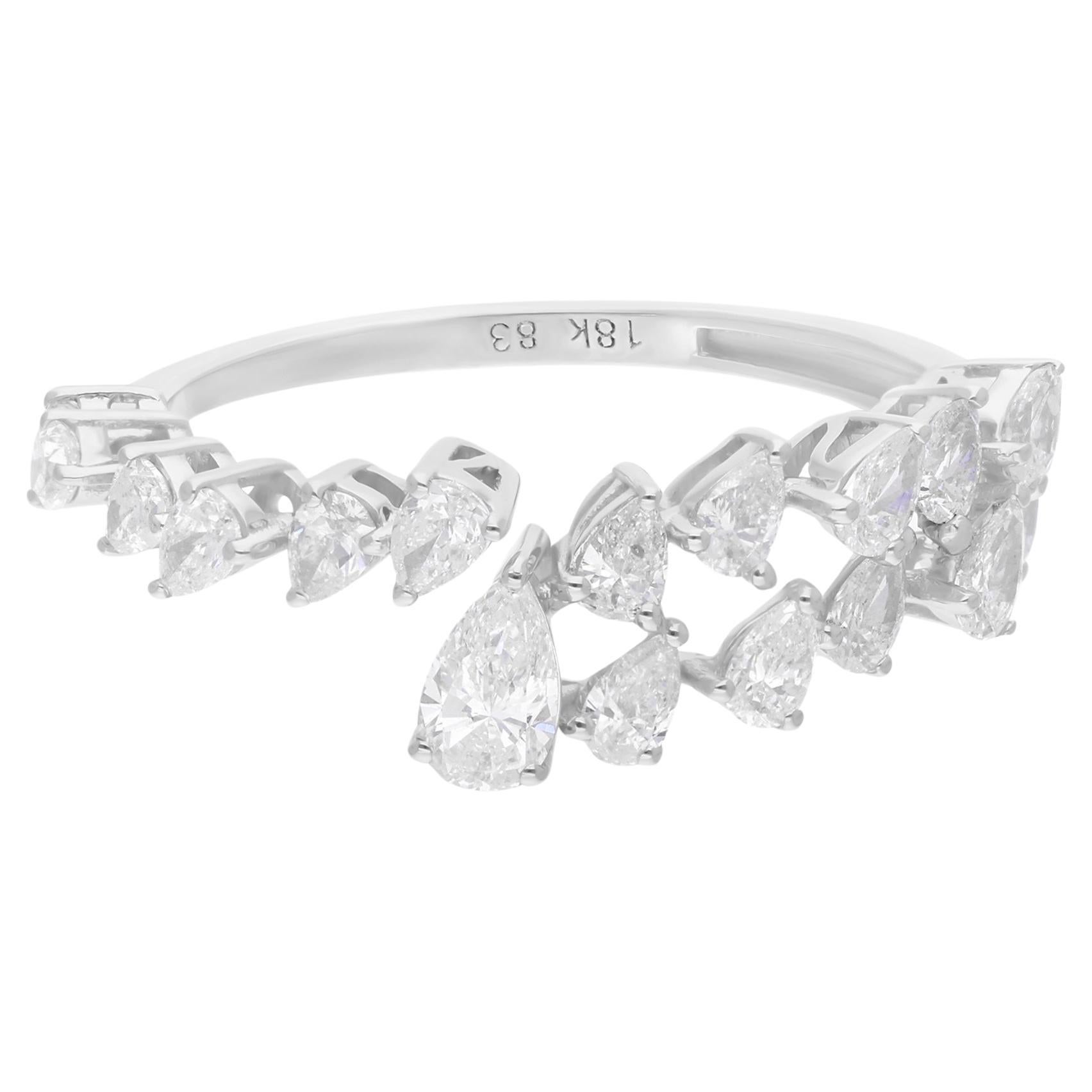 Natural 1.13 Carat SI Clarity HI Color Diamond Ring 18 Karat White Gold Jewelry
