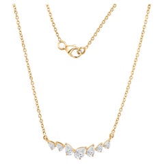 Natural 1.13 Carat SI/H Pear Diamond Pendant Necklace 18 Karat Yellow Gold