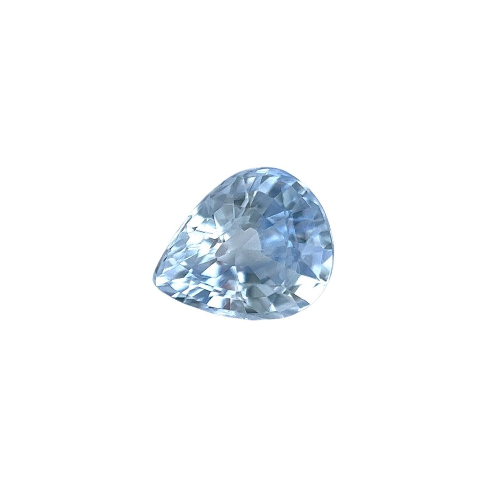 Pierre précieuse non sertie, saphir de Ceylan bleu clair de 1,14 carat, taille poire, 7 x 5,7 mm en vente