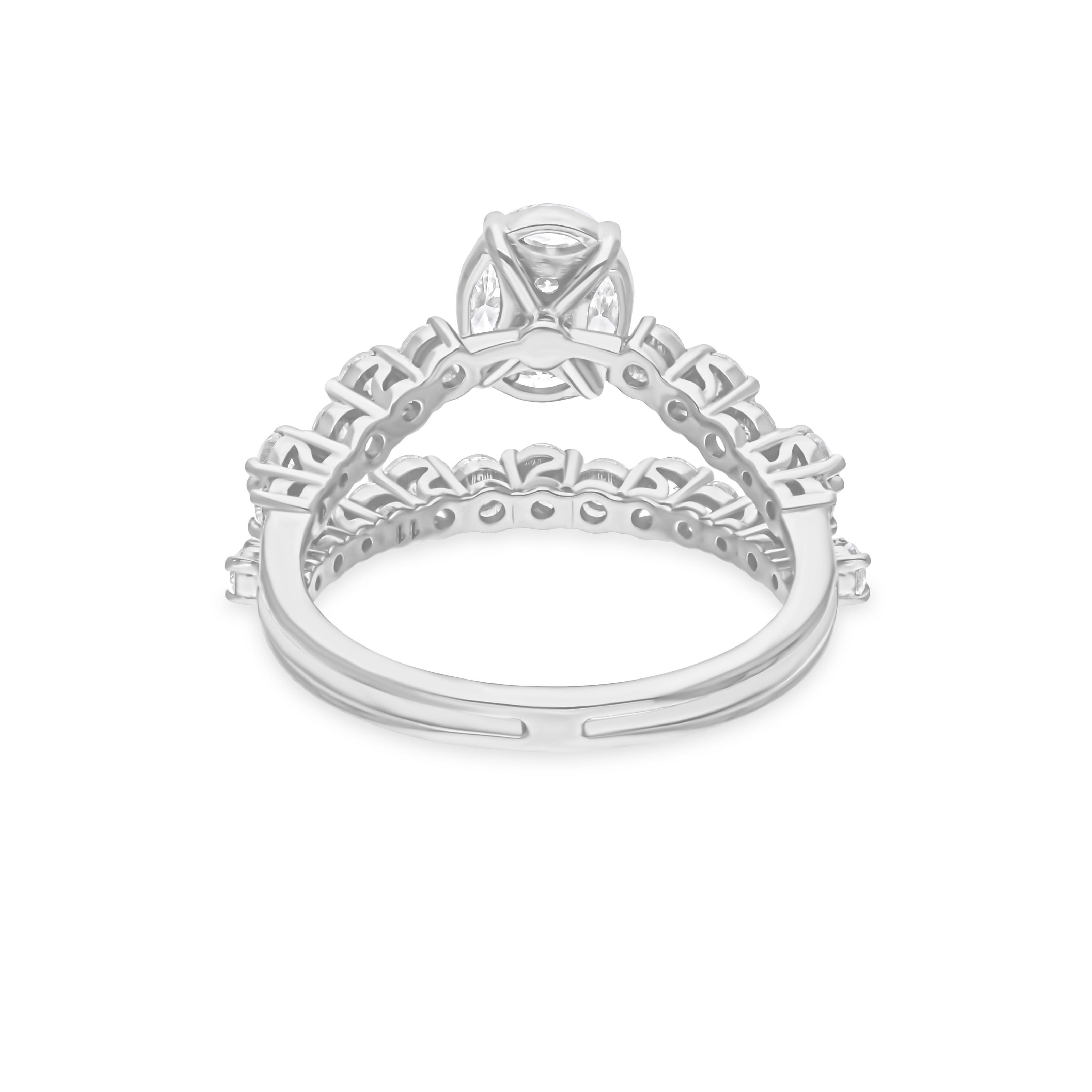 in vendita:  Anello nuziale con diamante naturale da 1,15 carati SI/H Oro bianco 18 carati Gioielli di pregio 6