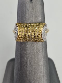 Natural 1.15 ct Canary Diamond Cylindrical Ring