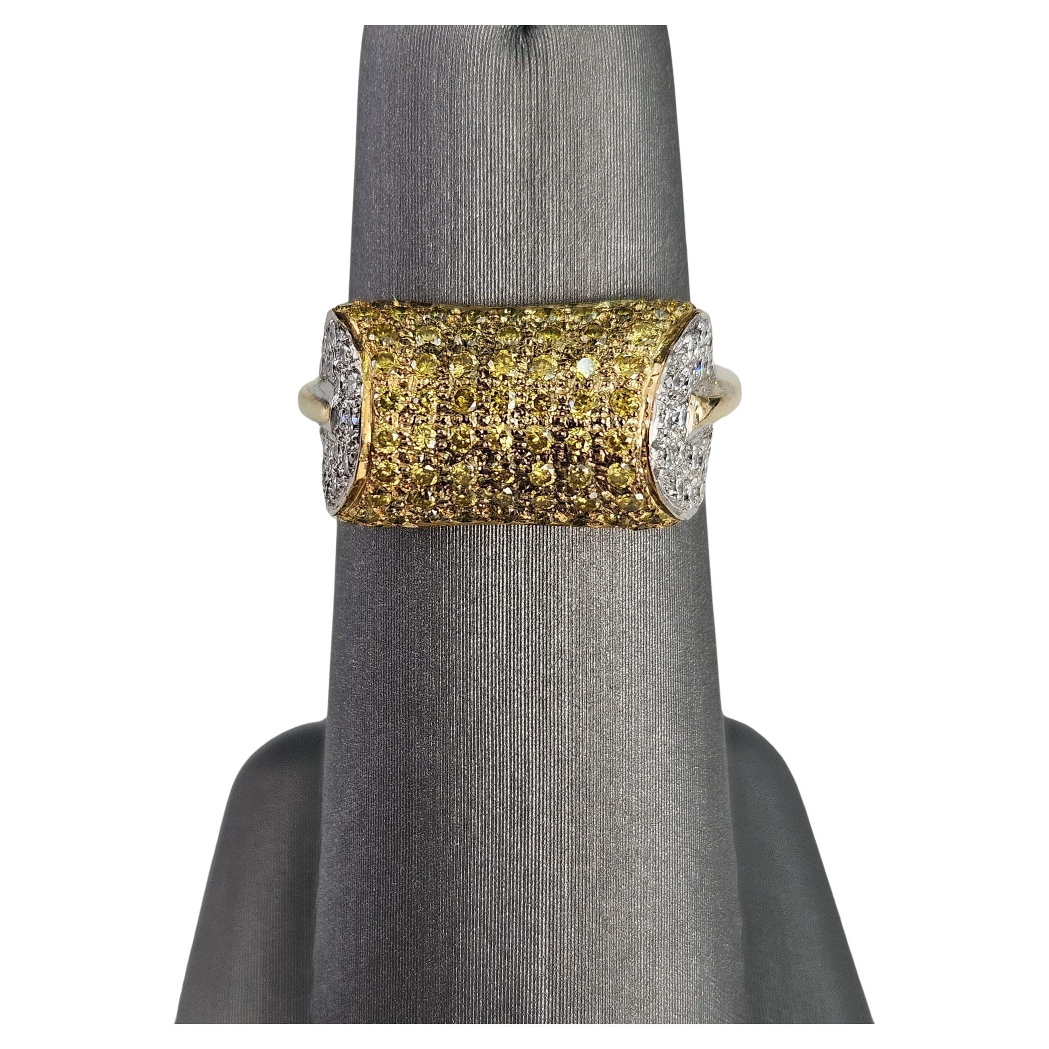 Natural 1.15 ct Canary Diamond Cylindrical Ring