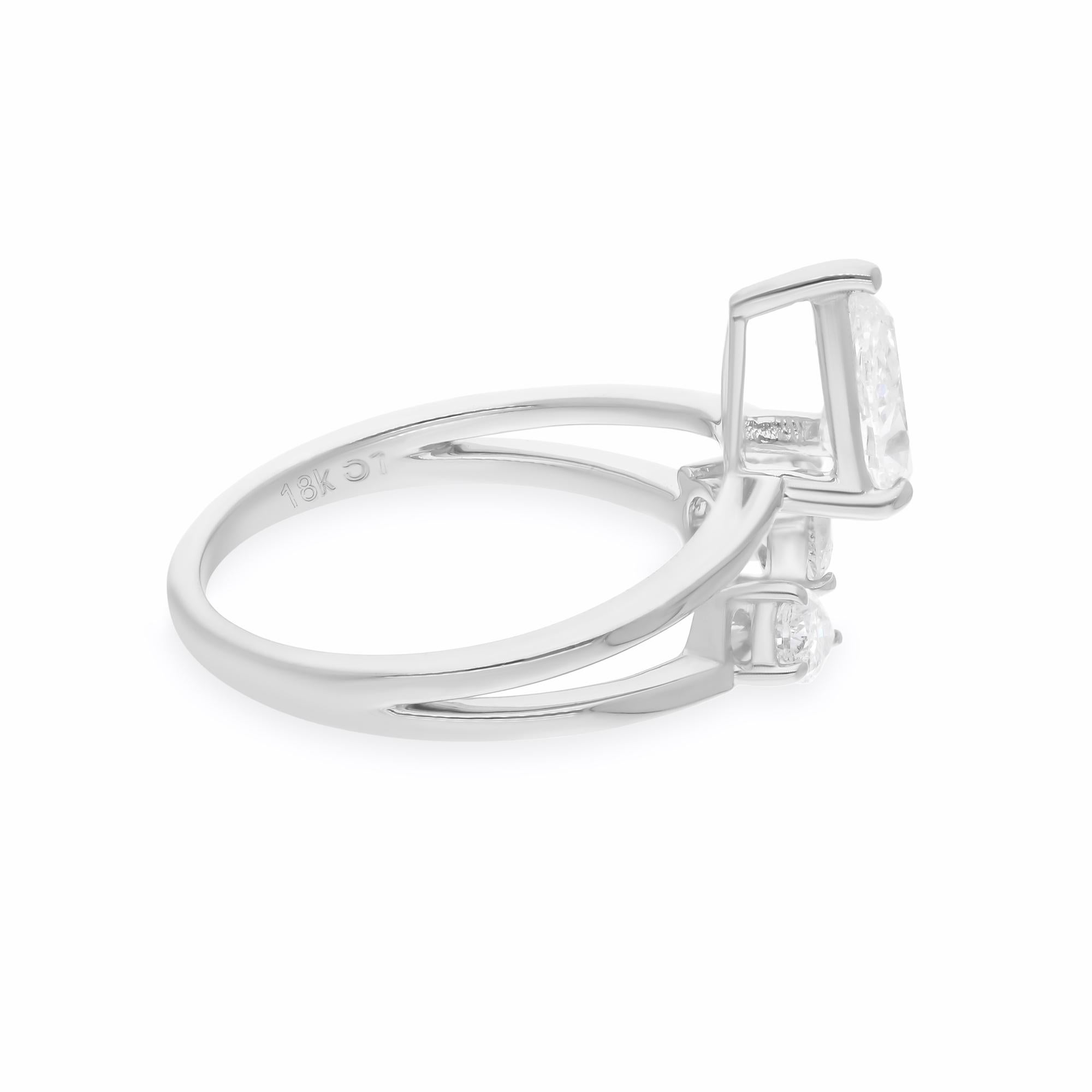 Pendientes de diamantes redondos pera SI/H naturales de 1,16 quilates Joyas de oro blanco de 18 quilates en Nuevo estado para la venta en Diera, Dubai