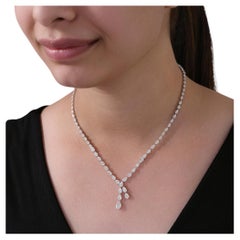 Nature 11.68 Carat SI/H Pear Diamond Necklace 14 Karat White Gold Jewelry
