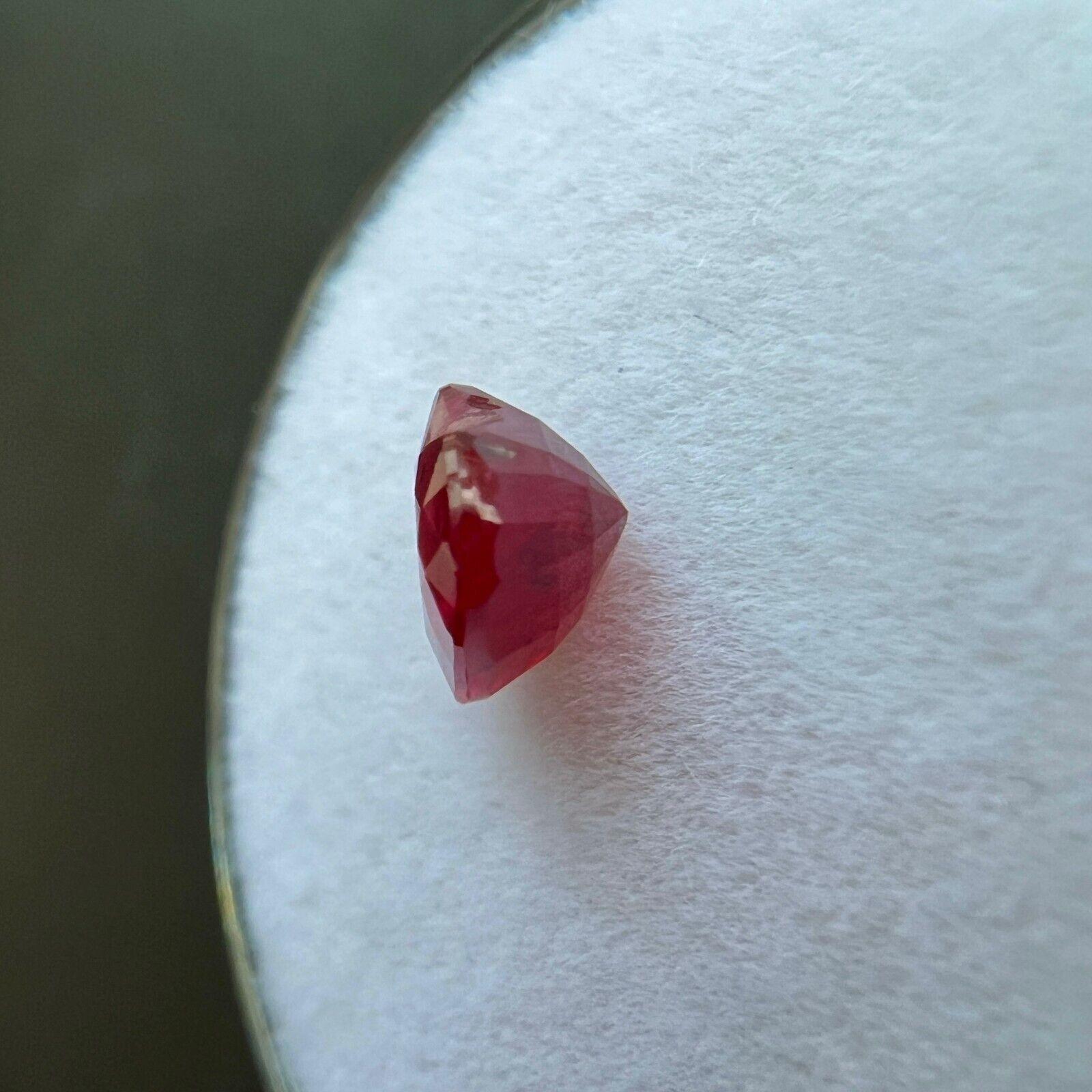 Natural 1.16Ct Deep Red Ruby Heart Cut Loose Rare Gemstone 6.5x6mm For Sale 3
