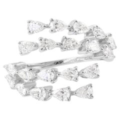 Bague enveloppante en or blanc 14 carats avec diamant naturel de 1,17 carat de pureté SI de couleur hi-colore