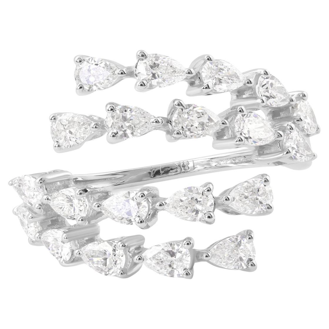 Natürlicher natürlicher 1,17 Karat SI Reinheit HI Farbe Diamant Wickelring 14 Karat Weißgold