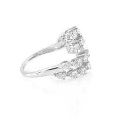 1.17ct Natural Diamond Scatter Wrap Ring SI/HI 18K White Gold HRD Certified