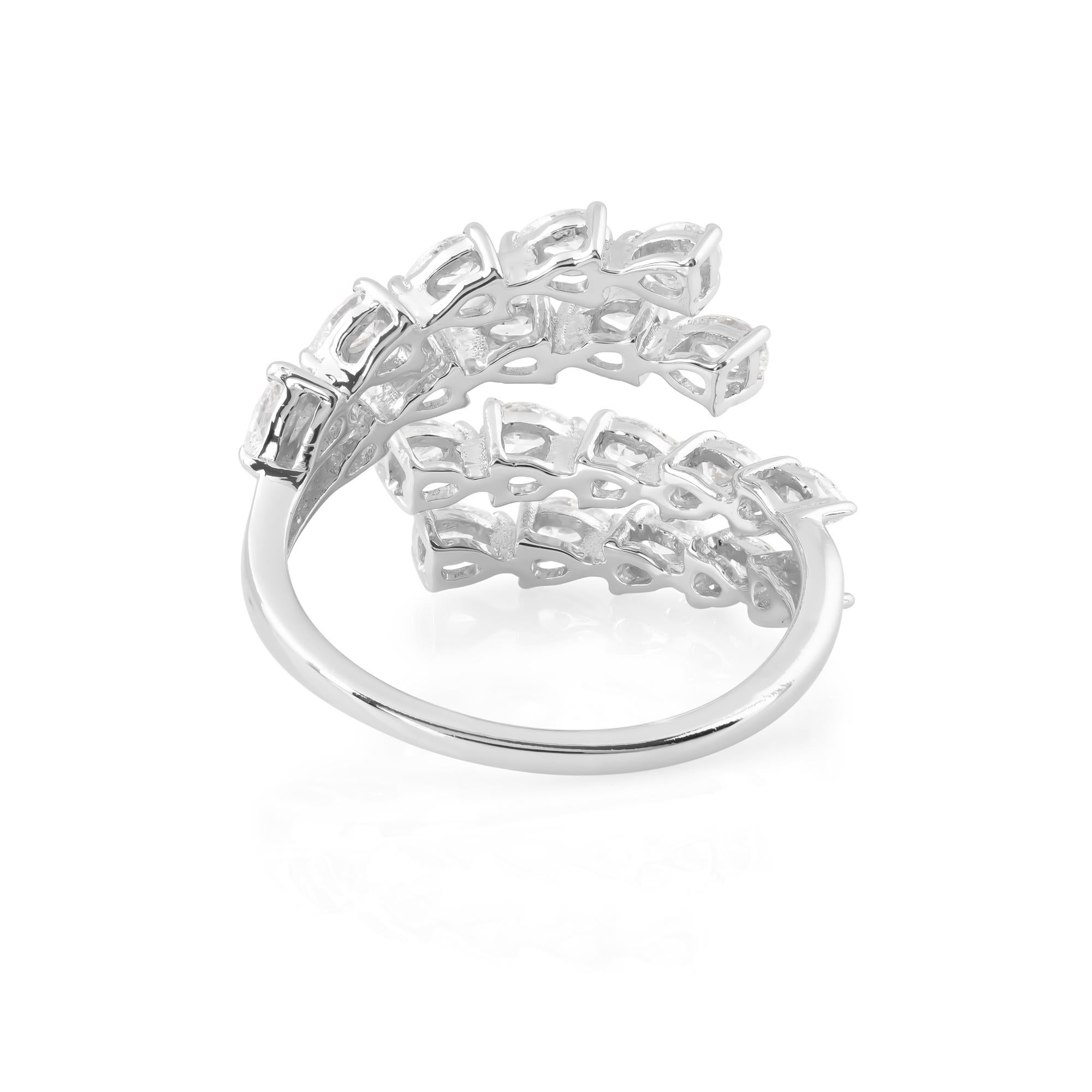 Natural 1.17 Carat SI Clarity HI Color Diamond Wrap Ring 18 Karat White Gold In New Condition For Sale In Diera, Dubai