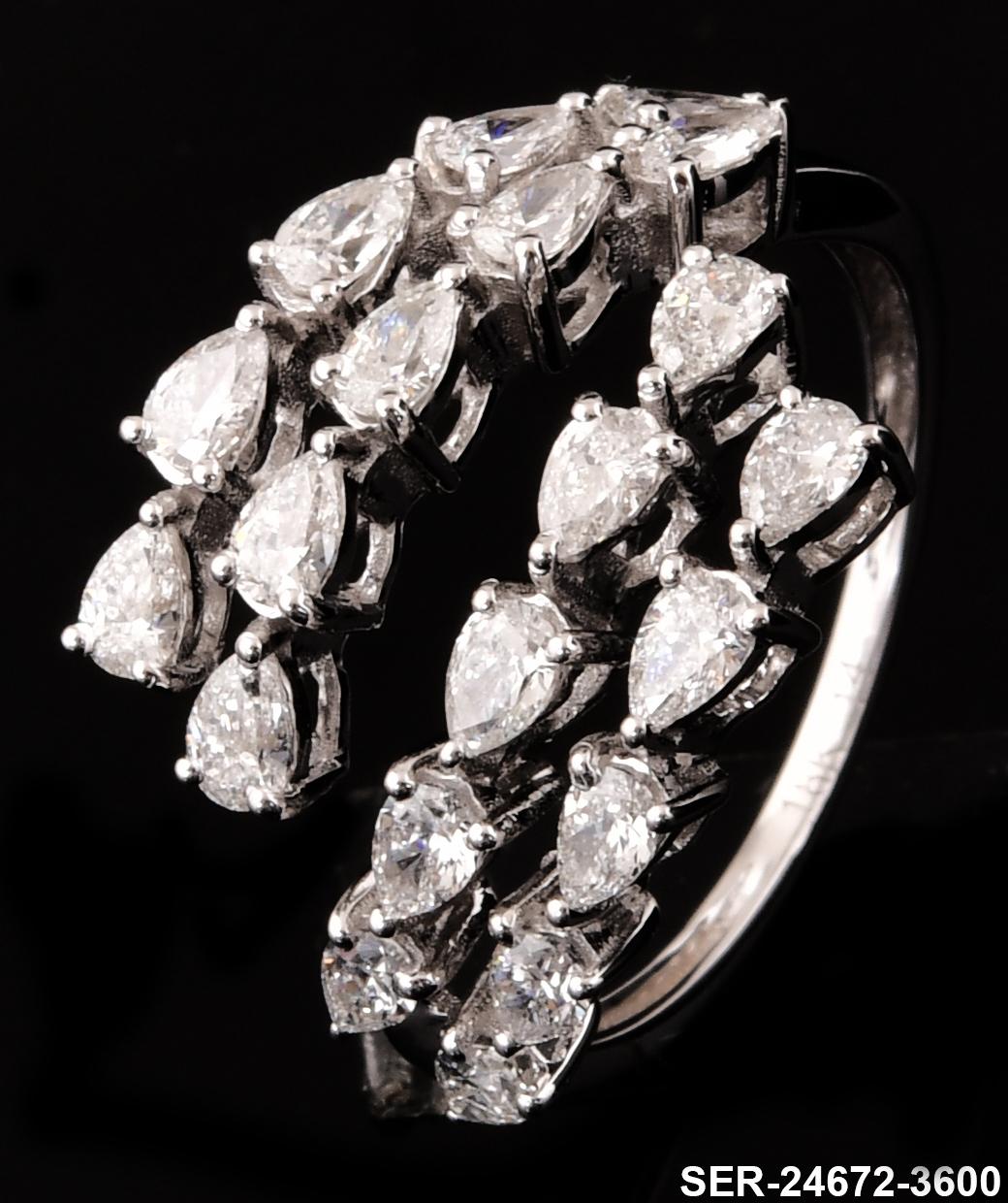 Women's Natural 1.17 Carat SI Clarity HI Color Diamond Wrap Ring 18 Karat White Gold For Sale