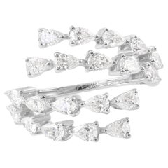 Bague enveloppante en or blanc 18 carats avec diamant naturel de 1,17 carat de pureté SI de couleur hi-colore