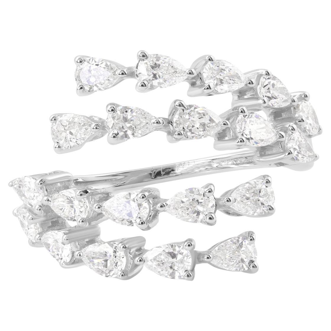 Natürlicher natürlicher 1,17 Karat SI Reinheit HI Farbe Diamant Wickelring 18 Karat Weißgold