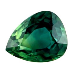 Natural 1.17ct Untreated IGI Certified Deep Green Blue Australian Sapphire Pear